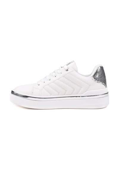 Stato Nova Kapitoneli Gümüş Detaylı Beyaz Kadın Sneaker