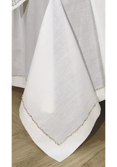 Sofra Takımı Valeron Gardenya Keten Yemek Takımı 160x260 Masa Seti 26 Parça Pullu Boncuklu Krem Sofra Takımı Valeron Gardenya Keten Yemek Takımı 160x260 Masa Seti 26 Parça Pullu Boncuklu Krem