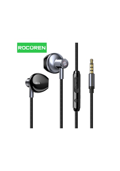 Rocoren 3.5mm Jack Girişli Mikrofonlu Kablolu Kulak İçi Kulaklık Universal