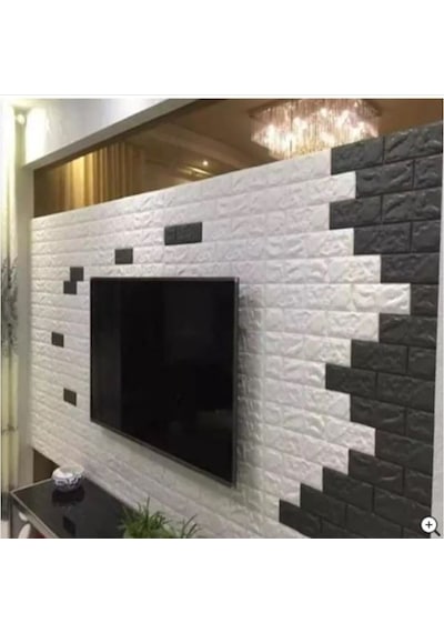 Kendinden Yapışkanlı Esnek Alaca Gri Tuğla Duvar Paneli 3D Kağıdı