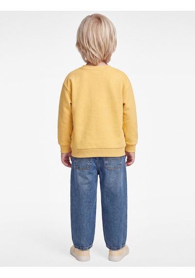 Koton Baskı Detaylı Şardonlu Bisiklet Yaka Uzun Kollu Sweatshirt Hardal 7wmb10124tk