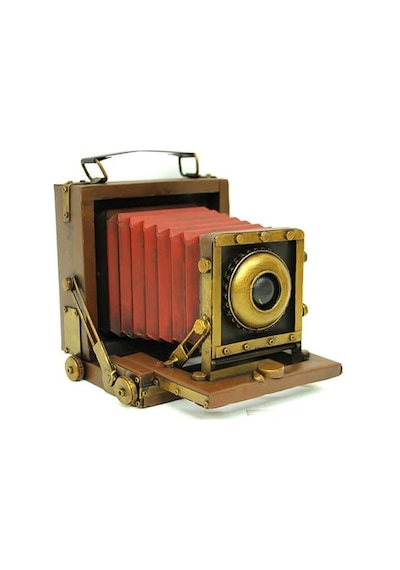 Dekoratif Metal Fotoğraf Makinesi Obje Biblo Vintage Hediyelik