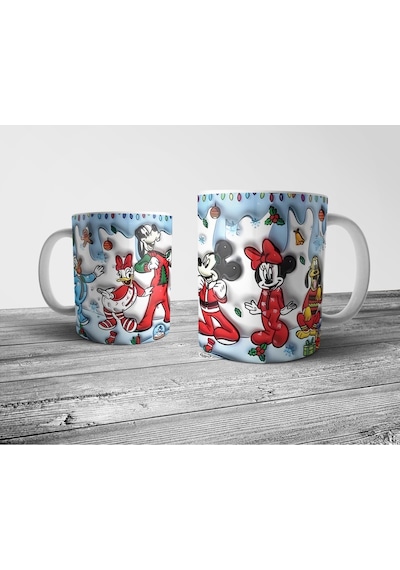 Mickey Donald Goofy Optik İllüzyonlu Kupa Bardak Çok Renkli