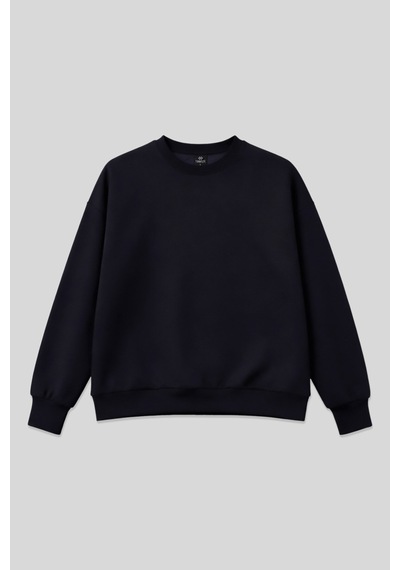 Lacivert Basic O Yaka Oversize Kadın Sweatshirt - 97053 Lacivert