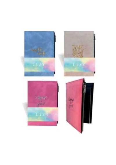 Liz Vel7128 Velur Desen Yandan Cepli Defter 13x21 112 Yp Çok Renkli