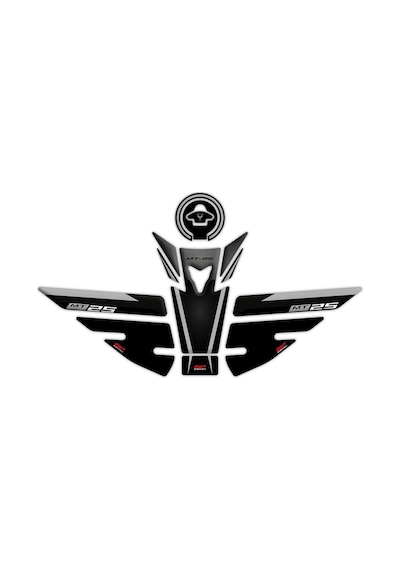 GP Kompozit Yamaha MT-25 2015-2019 Uyumlu Tank Pad Seti Siyah-Gri