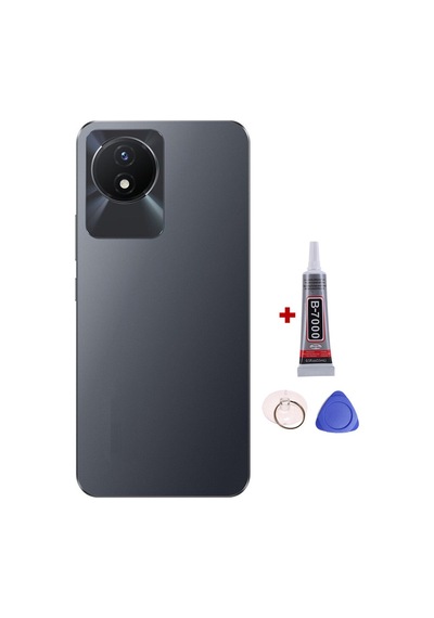 Vivo Y11 2023 Siyah Arka Kapak Batarya Kapağı Pil Kapağı Yapışkan Ve Sökme Aparatıyla Beraber Full Set Siyah