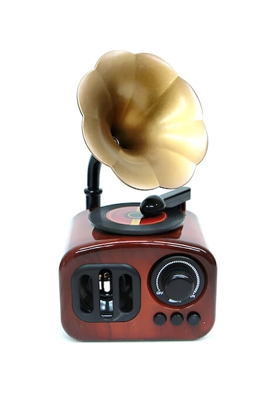 Gramofon Müzik Kutusu Ekru