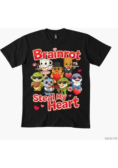 Tarzsokak Brainrot Steal My Heart Çocuk T-shirt Erkek Kadın % 100% Pamuklu Tişörtler Kısa Kollu Üstler Çok Renkli