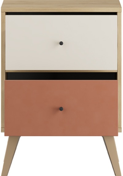 Adore Mobilya Terra  2 Çekmeceli Komodin-Florida Meşe/Karışık Renk 44 x 61 x 44 CM