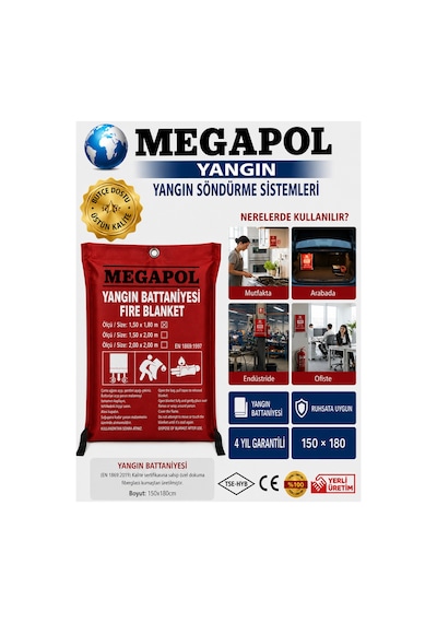 150 180 Yangın Battaniyesi, Acil Kaçış Yangın Battaniyesi, Yangın Söndürme Battaniyesi,