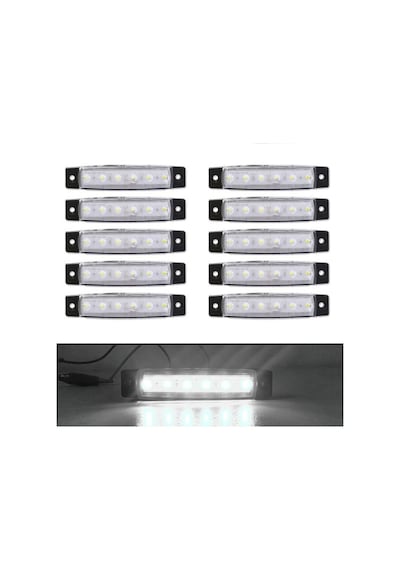 Parmak Led 12-24 Volt Çalışma Özelliği Su Geçirmez 10 Adet Beyaz