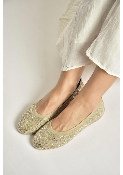 Fox Shoes Y820411004 Ten Triko Kumaş Kadın Babet Ten
