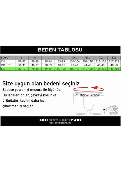 Anthony Jackson Likralı 6'Lı Kutu Premium Erkek Boxer Quinn