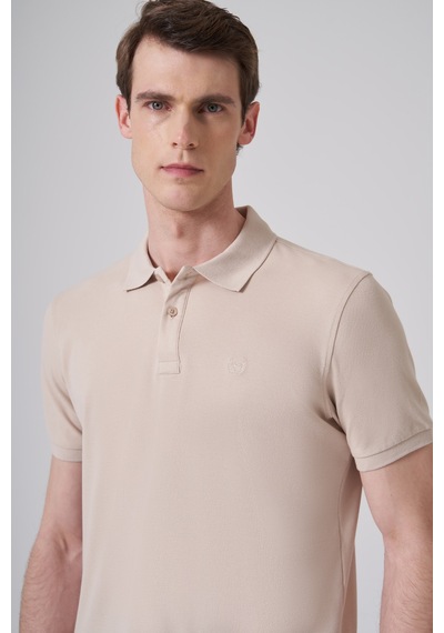 Morven Erkek Bej Basic Polo Yaka Dynamic Fit T-shirt 26yc018007653 Bej