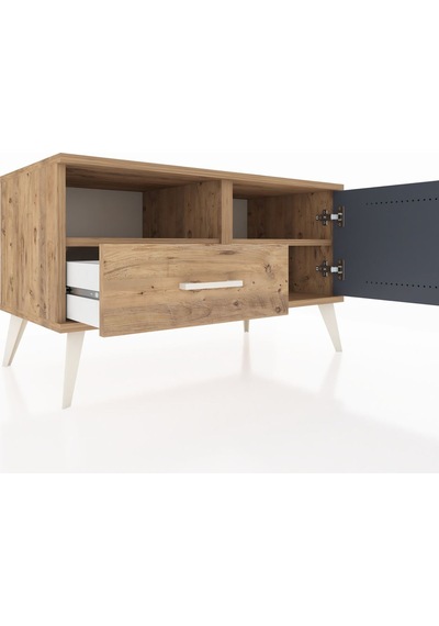 Hyperion Şifonyer 2 Raflı Tek Çekmeceli Tek Kapaklı 88x44x48 Çam-antrasit/çam Antrasit/çam Hyperion Şifonyer 2 Raflı Tek Çekmeceli Tek Kapaklı 88x44x48 Çam-antrasit/çam Antrasit/çam