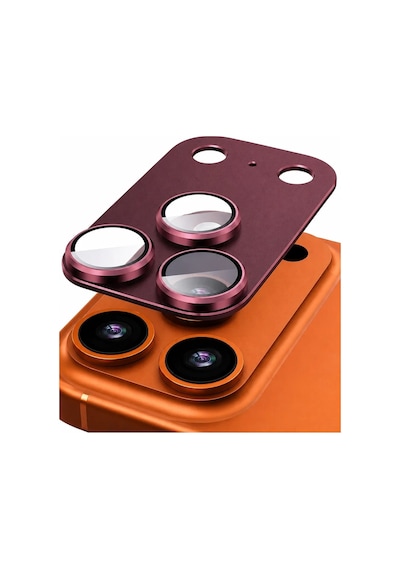 Tam Kapatan Apple iPhone Uyumlu 17 Pro - 18 Pro Lens Koruma Bordo