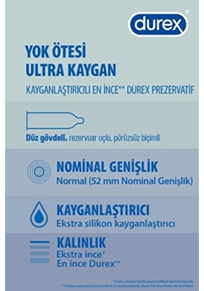 Durex Yok Ötesi Ultra Kaygan 20'li Prezervatif 1 X 20 Adet