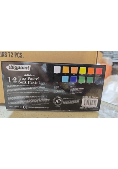 Artists's Toz Soft Pastel Boya 12 Renk Çok Renkli