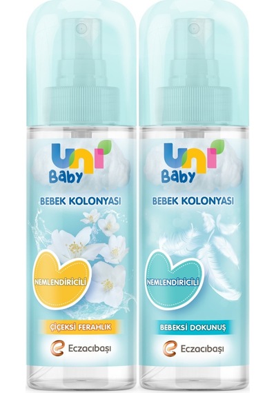 Uni Baby Bebeksi Dokunuş Bebek Kolonyası 150 Ml + Uni Baby Çiçeksi Ferahlık Bebek Kolonyası 150 Ml