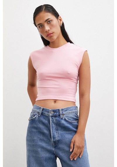 Never More Sıfır Kol T-shirt Pembe