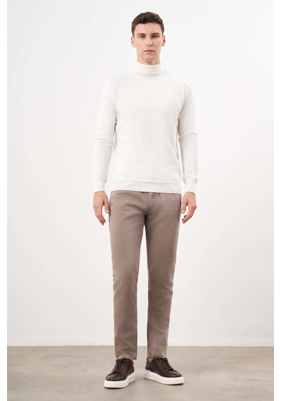 Morven Erkek Ekru Trend Core Spun Balıkçı Yaka Dynamic Fit Rahat Kesim Triko 26kc017010454 Ekru Ekru