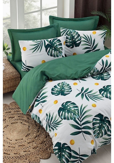 Eponj Home Monstera  Çift Kişilik Nevresim Seti Yeşil