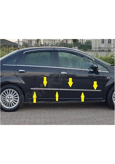 Markadan Fiat Linea Krom Yan Kapı Çıtası 2006-2018 4 Parça   Paslan