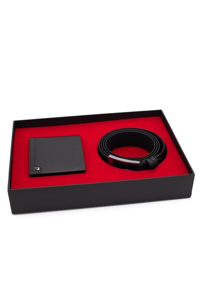 Pierre Cardin Deri Cüzdan & Kemer İkili Set Pc2009-22060s2w Siyah