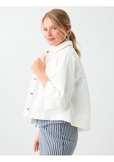 Jimmy Key Jimmy Key Beyaz %100 Pamuk Cep Detaylı Denim Ceket 6sw057112100