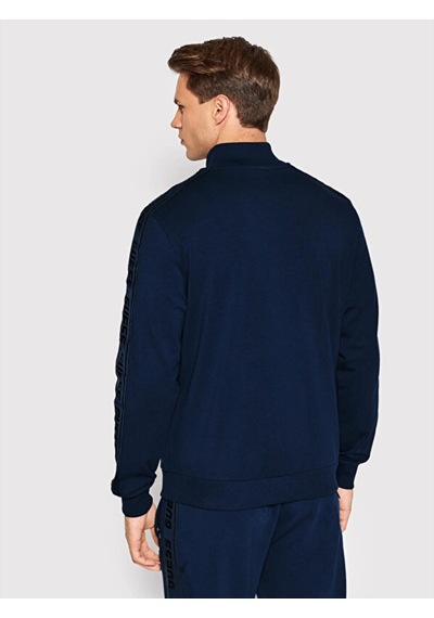 Guess Erkek Tamamı Fermuarlı Koyu Mavi Sweatshirt Lacivert