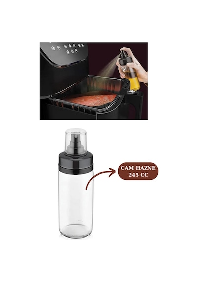 Onikiden Silicolife Airfryer Silikon Pişirme Kabı ve Sprey Cam Yağlık 245cc - Tüm Hava Fritözleriyle Uyumlu