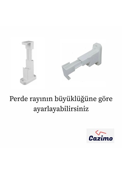 2 Adet Ayarlanabilir Korniş Duvar Aparatı L Ayak Perde Rayı Askı Aparatı Plastik Beyaz
