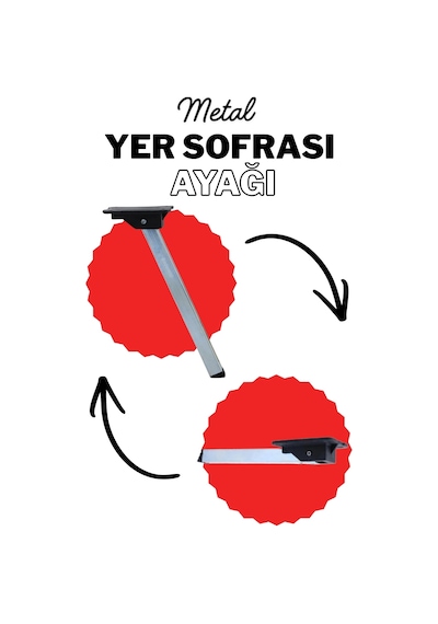 25 Cm Metal Yer Sofrası Ayağı - Katlanır Metal Sini Altı Takımı 4 Adet Metal Katlanır Sehpa Ayağı Katlanır Ayak Parmak İzi Bırakmaz Inox Parmak İzi Bırakmaz Inox