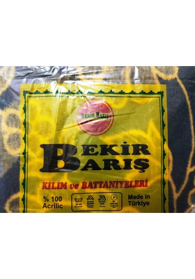 Bekir Barış Çift Kişilik Peluş Uşak Battaniyesi Mavi