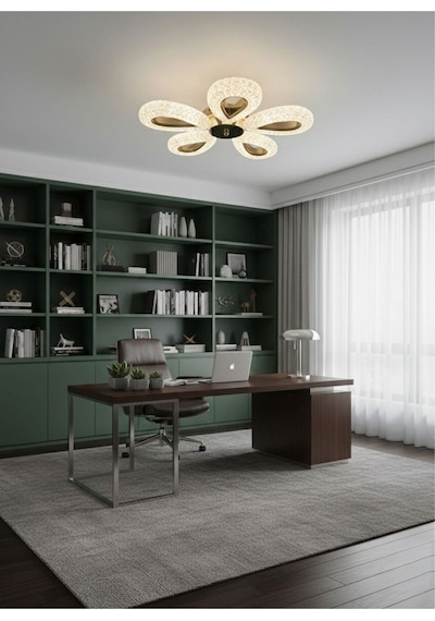 Damla Model 5"li Gold 3 Renk Modu Ledli Modern Tavana Sıfır Salon Mutfak Çocuk Yatak Odası Led Avize Altın