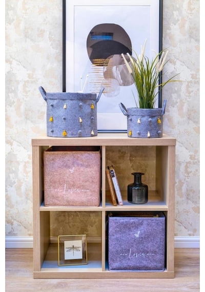 Digithome Keçe Çok Amaçlı Raf Düzenleyici Kutu Organizer 30 Cm Kahverengi - 103679 C1-1-1523