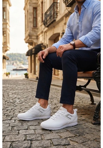 Lescon Riva 3 Rahat Hafif  Erkek Sneaker Spor Ayakkabı Beyaz