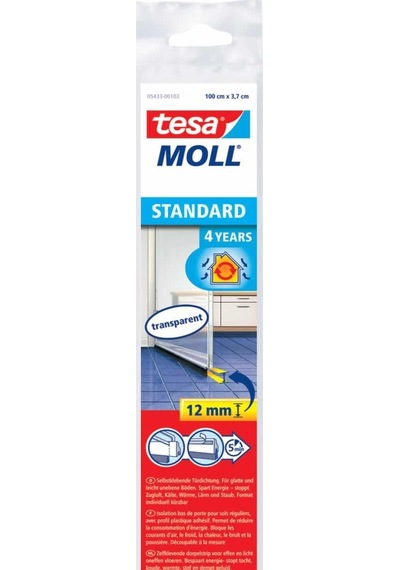 Tesamoll Kapı Altı Hava Akımı Önleyici Fırça, Standart , Şeffaf, 1m X 37mm Diğer