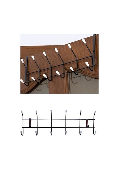 Amerikan Panel Kapı Askısı 6 Lı 12x50 Cm Pratik Sağlam Askılık Bordo