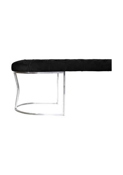 VİEGO SILVER SİYAH -Kapitoneli Model Puf&Bench&Koltuk-Oturak-Uzun Makyaj Puff-Yatak Odası Ucu&Önü