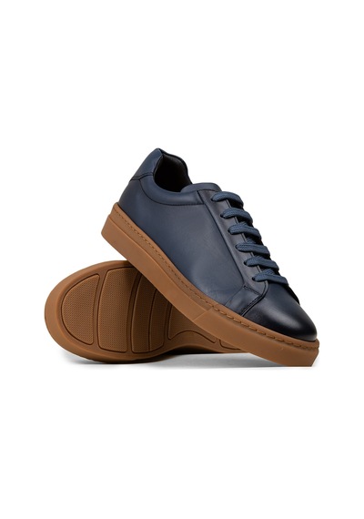 Deery Erkek Mavi Hakiki Deri Sneaker Ayakkabı - 02018mmvıc01 Mavi