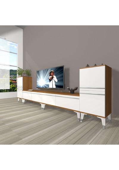 Decoraktiv Eko 9220t Mdf Silver Tv Ünitesi Tv Sehpası Ceviz - Beyaz