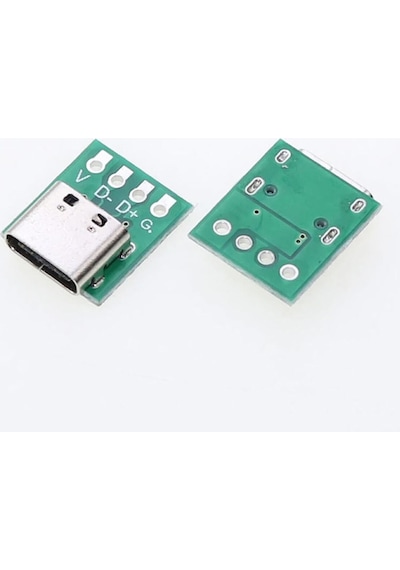 2 Adet Usb Type C 4 Pin Dıp Çevirici 2.54 Mm Type C Adaptör Pcb Rodevino