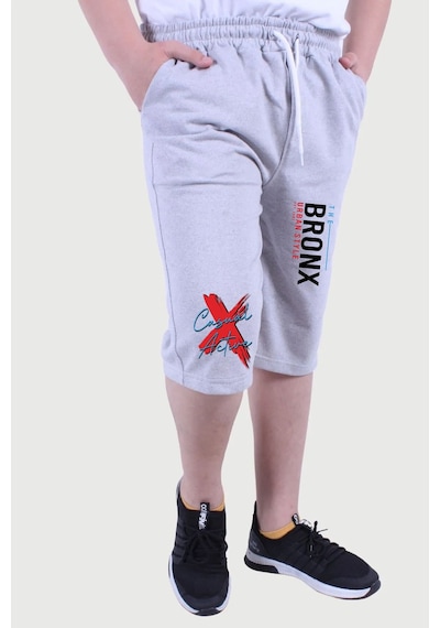 Fyk Kids Bronx Urban Style Yazı Baskılı, Erkek Çocuk Kapri&şort Gri