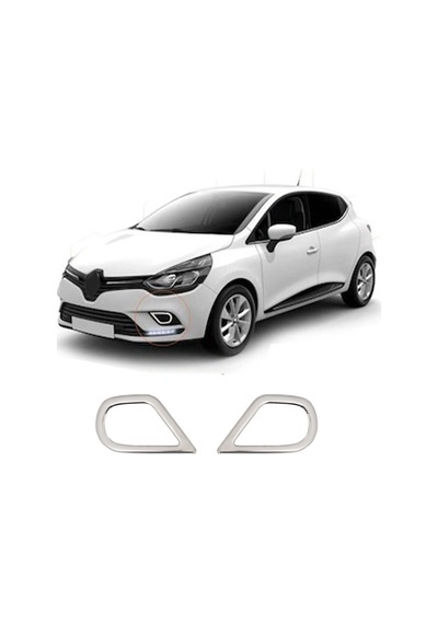 Renault Clio 4 Uyumlu 2017-2019 Krom Sis Çerçevesi 2 Parça Paslanmaz  Çelik
