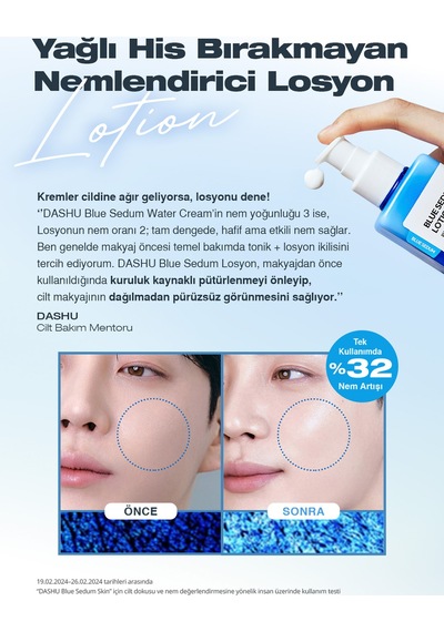 Yağ - Nem Dengesi Sağlayan Hyalüronik Asit İçerikli Nemlendirici Losyon Dashu Blue Sedum Lotion