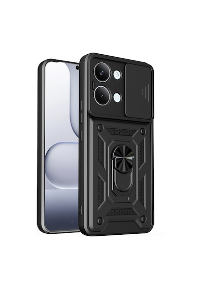 Xiaomi Poco X8 Pro Max Kılıf Kamera Korumalı Zırh Tank Sürgülü Vega Kapak Siyah