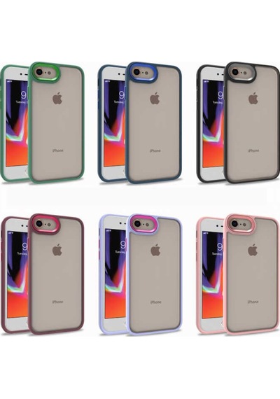 Apple Uyumlu iPhone 8 Kılıf Zore Flora Buton,Kenar Çevresi Renkli Kılıf
