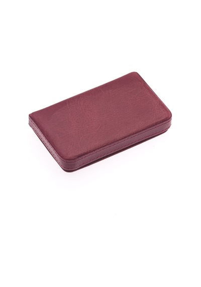 Westpolo Eskitme Hakiki Deri Unisex Tek Bölmeli Kartlık - Bordo Bordo